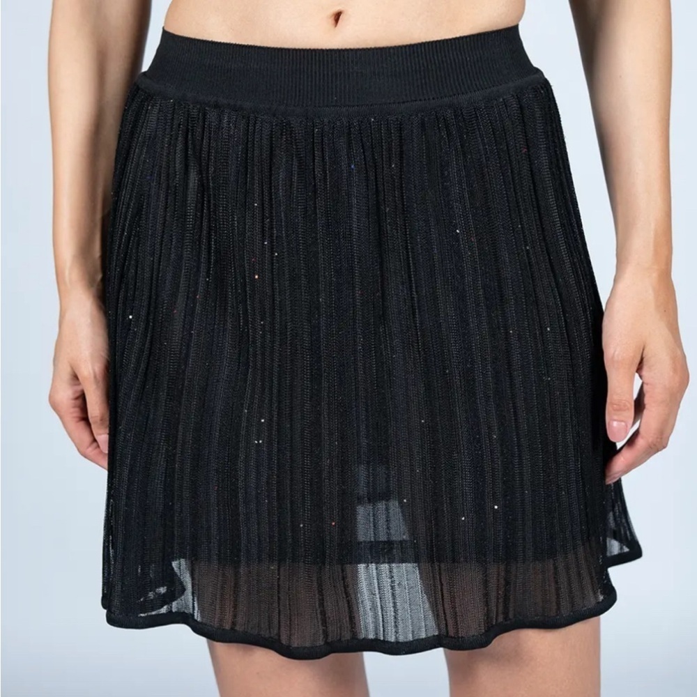 Free people stretchy xs above knee mini black knit skirt
